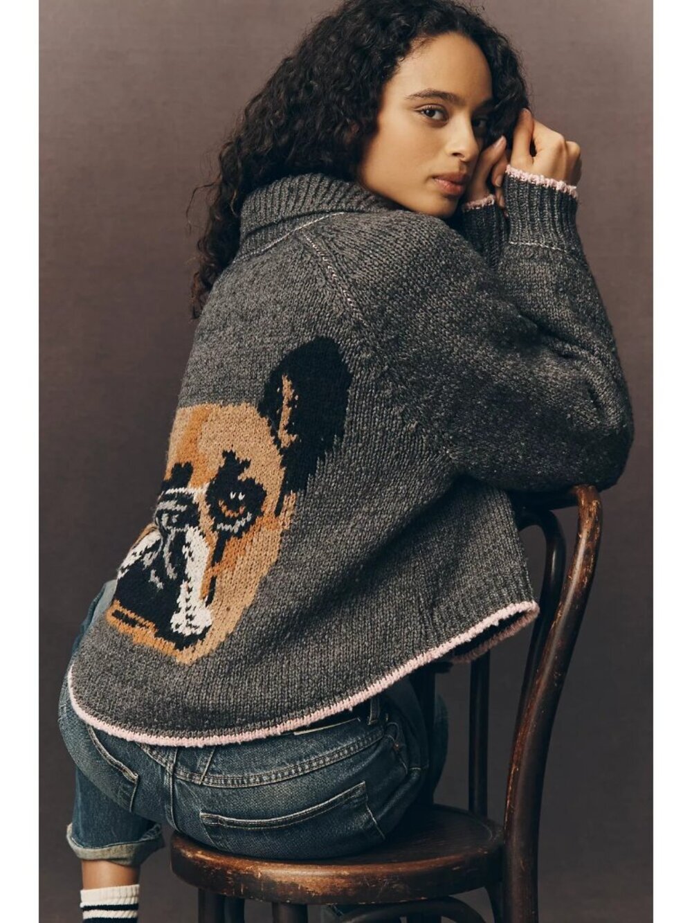 The Jesse Dog Icon Cardigan by Pilcro Bulldog XS - Picture 2 of 3